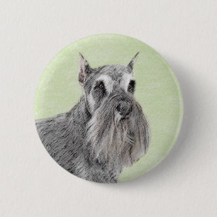 Schnauzer (Riese, Standard) Malerei - Hundekunst Button