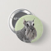 Schnauzer (Riese, Standard) Malerei - Hundekunst Button (Vorne & Hinten)