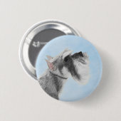 Schnauzer (Riese, Standard) Malerei - Hundekunst Button (Vorne & Hinten)