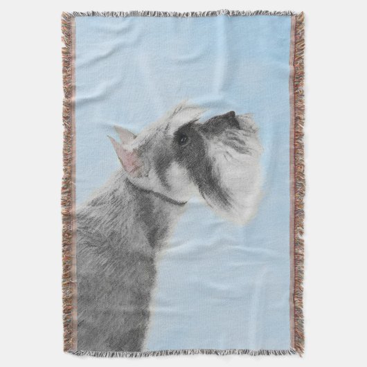 Schnauzer (Riese, Standard) Malerei - Hundekunst Decke (Vorderseite Vertikal)