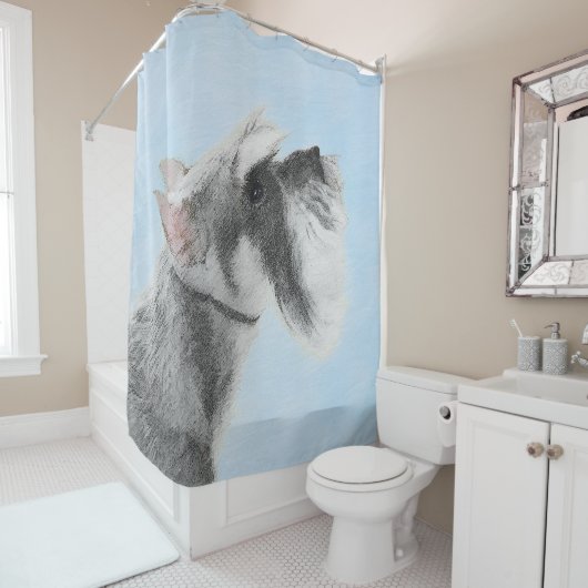 Schnauzer (Riese, Standard) Malerei - Hundekunst Duschvorhang (Beispiel)