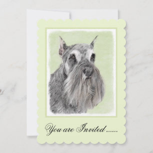Schnauzer (Riese, Standard) Malerei - Hundekunst Einladung