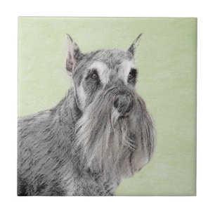 Schnauzer (Riese, Standard) Malerei - Hundekunst Fliese