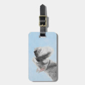 Schnauzer (Riese, Standard) Malerei - Hundekunst Gepäckanhänger (Vorderseite vertikal)