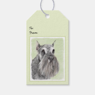 Schnauzer (Riese, Standard) Malerei - Hundekunst Geschenkanhänger