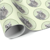 Schnauzer (Riese, Standard) Malerei - Hundekunst Geschenkpapier (Rolleneckpunkt)