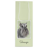Schnauzer (Riese, Standard) Malerei - Hundekunst Geschenktüte Für Weinflaschen (Vorderseite)