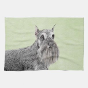 Schnauzer (Riese, Standard) Malerei - Hundekunst Geschirrtuch