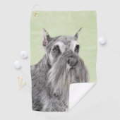 Schnauzer (Riese, Standard) Malerei - Hundekunst Golfhandtuch (Insitu)