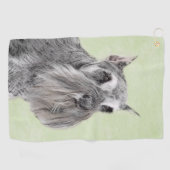 Schnauzer (Riese, Standard) Malerei - Hundekunst Golfhandtuch (Horizontal)
