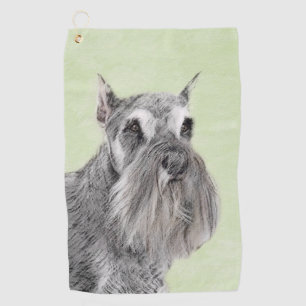 Schnauzer (Riese, Standard) Malerei - Hundekunst Golfhandtuch
