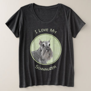 Schnauzer (Riese, Standard) Malerei - Hundekunst Große Größe T-Shirt