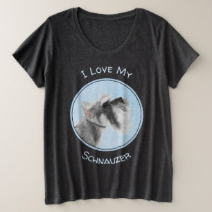 Schnauzer (Riese, Standard) Malerei - Hundekunst Große Größe T-Shirt