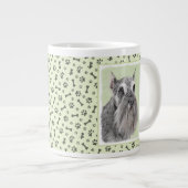 Schnauzer (Riese, Standard) Malerei - Hundekunst Jumbo-Tasse (Vorderseite Rechts)