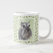 Schnauzer (Riese, Standard) Malerei - Hundekunst Jumbo-Tasse (Rechts)