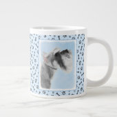 Schnauzer (Riese, Standard) Malerei - Hundekunst Jumbo-Tasse (Rechts)