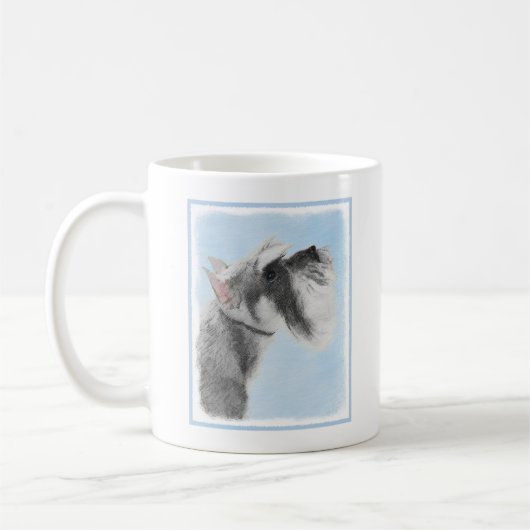 Schnauzer (Riese, Standard) Malerei - Hundekunst Kaffeetasse (Links)