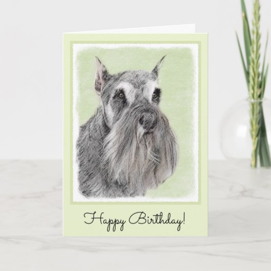 Schnauzer (Riese, Standard) Malerei - Hundekunst Karte (Vorderseite)