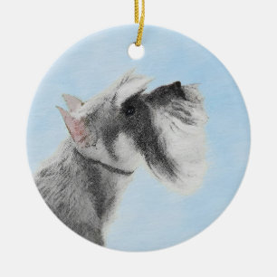 Schnauzer (Riese, Standard) Malerei - Hundekunst Keramik Ornament