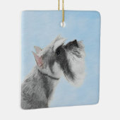 Schnauzer (Riese, Standard) Malerei - Hundekunst Keramikornament (Rechts)