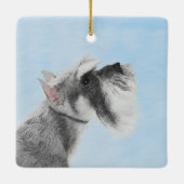 Schnauzer (Riese, Standard) Malerei - Hundekunst Keramikornament (Rückseite)