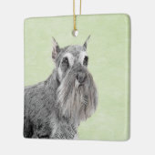 Schnauzer (Riese, Standard) Malerei - Hundekunst Keramikornament (Links)