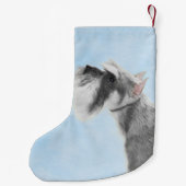 Schnauzer (Riese, Standard) Malerei - Hundekunst Kleiner Weihnachtsstrumpf (Rückseite)