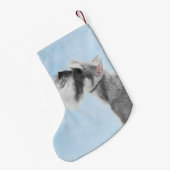 Schnauzer (Riese, Standard) Malerei - Hundekunst Kleiner Weihnachtsstrumpf (Rückseite (Hängend))