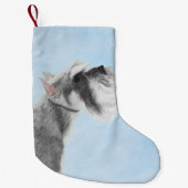 Schnauzer (Riese, Standard) Malerei - Hundekunst Kleiner Weihnachtsstrumpf (Vorderseite)