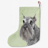 Schnauzer (Riese, Standard) Malerei - Hundekunst Kleiner Weihnachtsstrumpf (Rückseite)