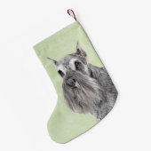 Schnauzer (Riese, Standard) Malerei - Hundekunst Kleiner Weihnachtsstrumpf (Rückseite (Hängend))