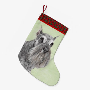 Schnauzer (Riese, Standard) Malerei - Hundekunst Kleiner Weihnachtsstrumpf
