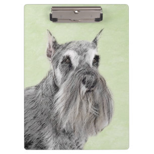 Schnauzer (Riese, Standard) Malerei - Hundekunst Klemmbrett
