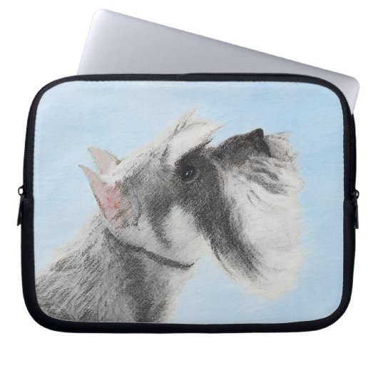 Schnauzer (Riese, Standard) Malerei - Hundekunst Laptopschutzhülle (Vorderseite)
