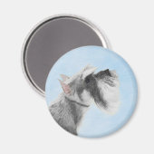 Schnauzer (Riese, Standard) Malerei - Hundekunst Magnet (Vorderseite/Rückseite)