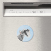 Schnauzer (Riese, Standard) Malerei - Hundekunst Magnet (In Situ (Geschirrspüler))