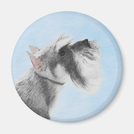 Schnauzer (Riese, Standard) Malerei - Hundekunst Magnet (Vorne)
