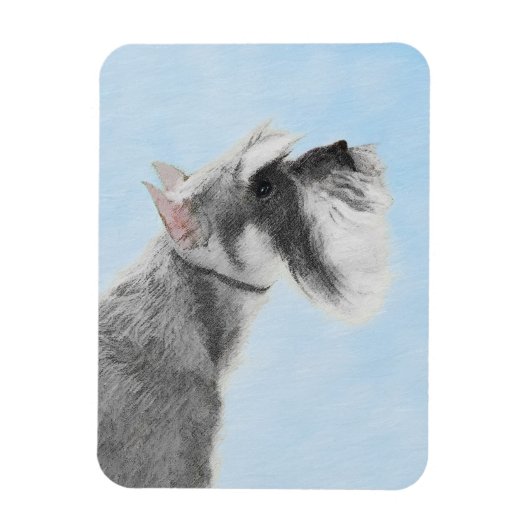 Schnauzer (Riese, Standard) Malerei - Hundekunst Magnet (Vertikal)