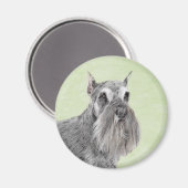 Schnauzer (Riese, Standard) Malerei - Hundekunst Magnet (Vorderseite/Rückseite)
