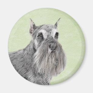 Schnauzer (Riese, Standard) Malerei - Hundekunst Magnet