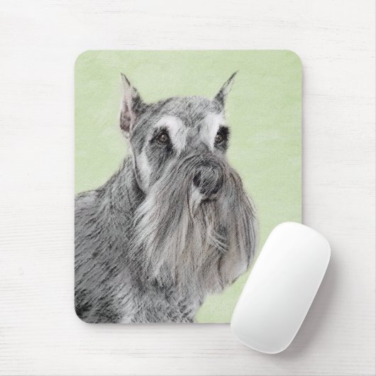 Schnauzer (Riese, Standard) Malerei - Hundekunst Mousepad (Mit Mouse)