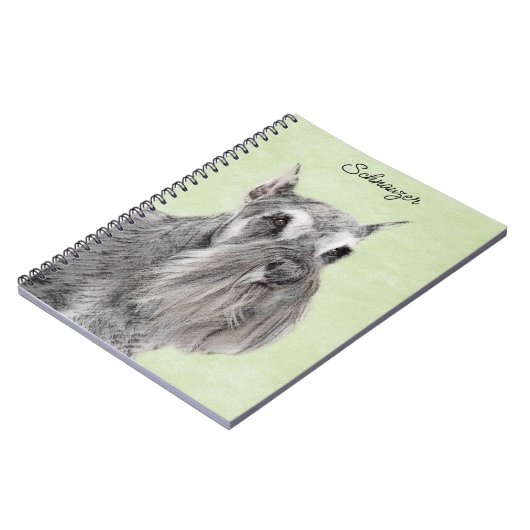 Schnauzer (Riese, Standard) Malerei - Hundekunst Notizblock (Linke Seite)