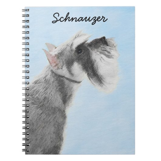 Schnauzer (Riese, Standard) Malerei - Hundekunst Notizblock (Vorderseite)