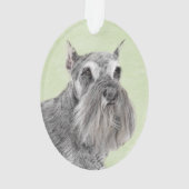 Schnauzer (Riese, Standard) Malerei - Hundekunst Ornament (Rückseite)