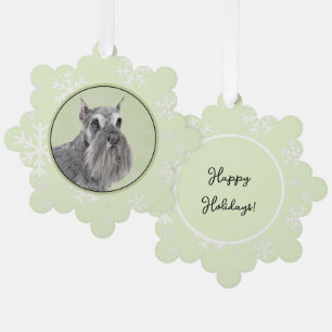 Schnauzer (Riese, Standard) Malerei - Hundekunst Ornament Karte