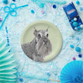 Schnauzer (Riese, Standard) Malerei - Hundekunst Pappteller (Party)