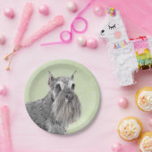 Schnauzer (Riese, Standard) Malerei - Hundekunst Pappteller (Party)