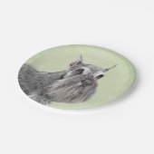Schnauzer (Riese, Standard) Malerei - Hundekunst Pappteller (Schrägansicht)