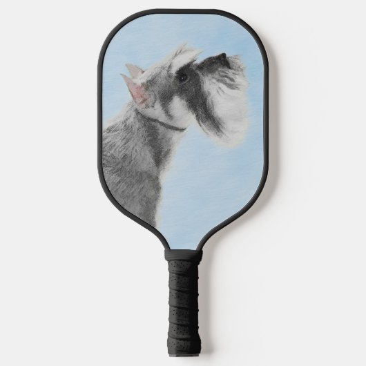 Schnauzer (Riese, Standard) Malerei - Hundekunst Pickleball Schläger (Vorderseite)