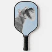 Schnauzer (Riese, Standard) Malerei - Hundekunst Pickleball Schläger (Rückseite)